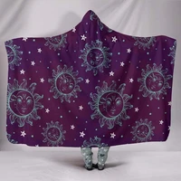 sun and moon meditation hooded blanket with hood vegan blanket yoga festival spiritual custom made quilt