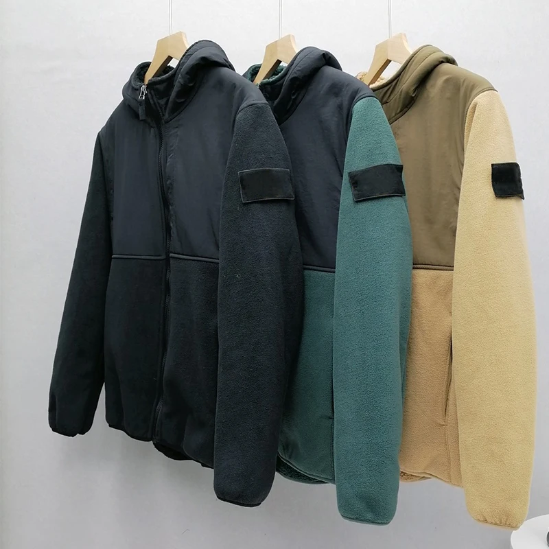 

Men's Fleece Jacket Vintage Loose Pocket Warm Coat Thick Winter Hoodie Fluffy Outerwear 0791-4