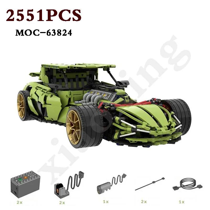 

MOC-63824 Electric RC Truck 42115b Pattern Racing 2551PCS Building Blocks Anniversary Adult MOC Building Blocks Christmas Gift