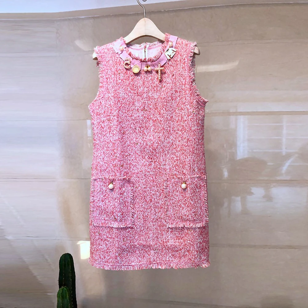 

Tailor Shop Custom Made 2020 Autumn and Winter Tweed Temperament Ladies Small Xiangfeng Fried Street Dress Vest
