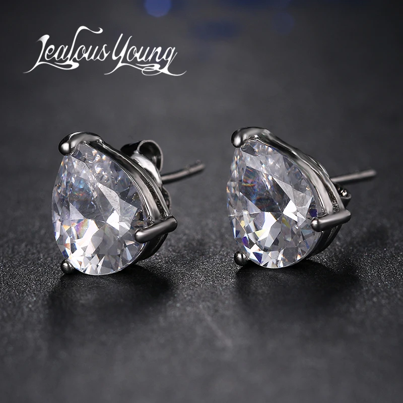 

Luxury Female Drop Water Stud Earrings Fashion Silver Color Small Pear Earings Stud for Women Vintage Wedding Jewelry
