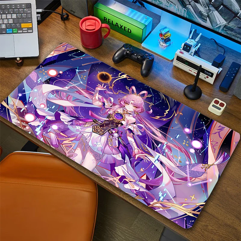 

Большой игровой коврик для мыши 900x400 мм, XXL, компьютерная игровая клавиатура Honkai Star Rail, коврик для мыши, удлиняющийся Коврик Для Мыши для ПК, настольные коврики
