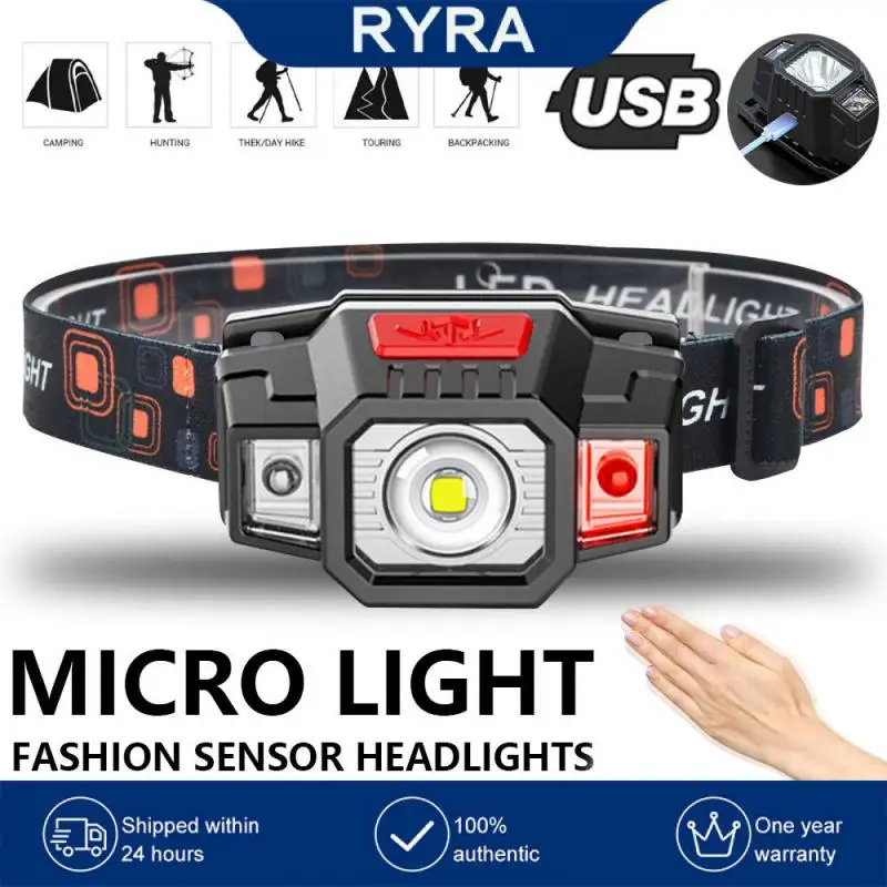 

Fishing Headlights Wave Induction Head-mounted Led Induction Headlight Built-in Battery Led Portable Led Headlight Camping New