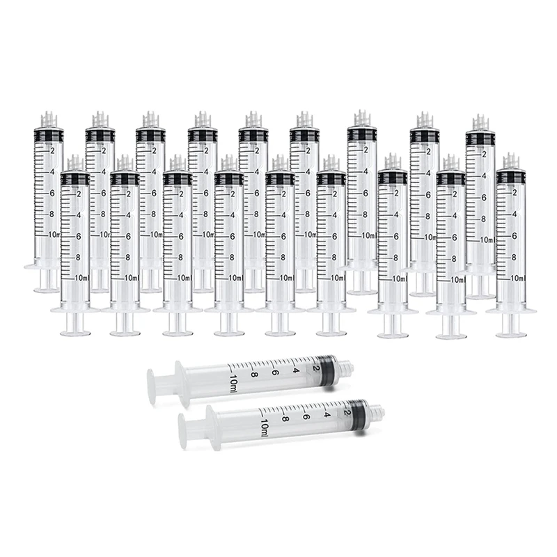 

10Ml Luer Lock Syringe 20-Pack Plastic 10Ml Syringes With Luer Lock Tip, No Needle