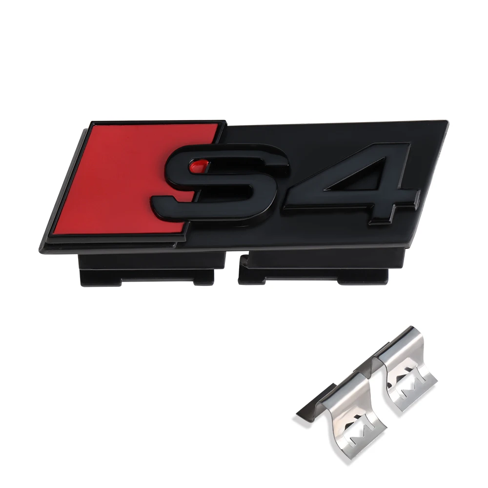 

3D ABS хромированный черный значок, Стайлинг автомобиля, капот, передняя решетка, эмблема, украшение для Audi S3 S4 S5 S6 S7, аксессуары для автомодификации