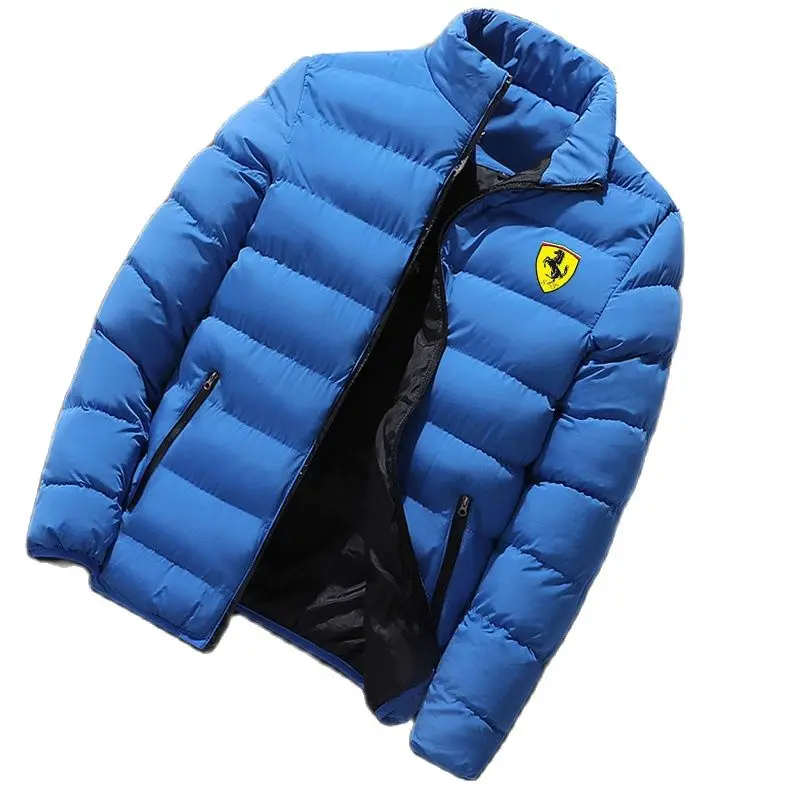 Autumn and Winter 2023 Men's Printed Ferrari Jacket, Down Cotton Jacket, Casual Fashion Men's Hooded Zipper Top