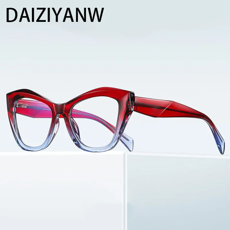 

TR90 цветная оптическая оправа для очков с градиентом, Женский брендовый дизайн, кошачий глаз, очки с защитой от синего света, плоские зеркальные компьютерные очки
