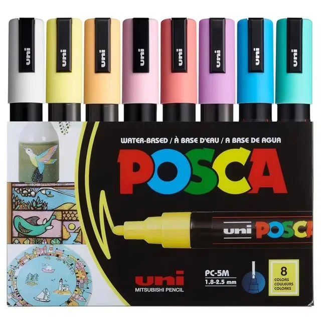 

Маркеры Uni Posca PC-5M 8 цветов