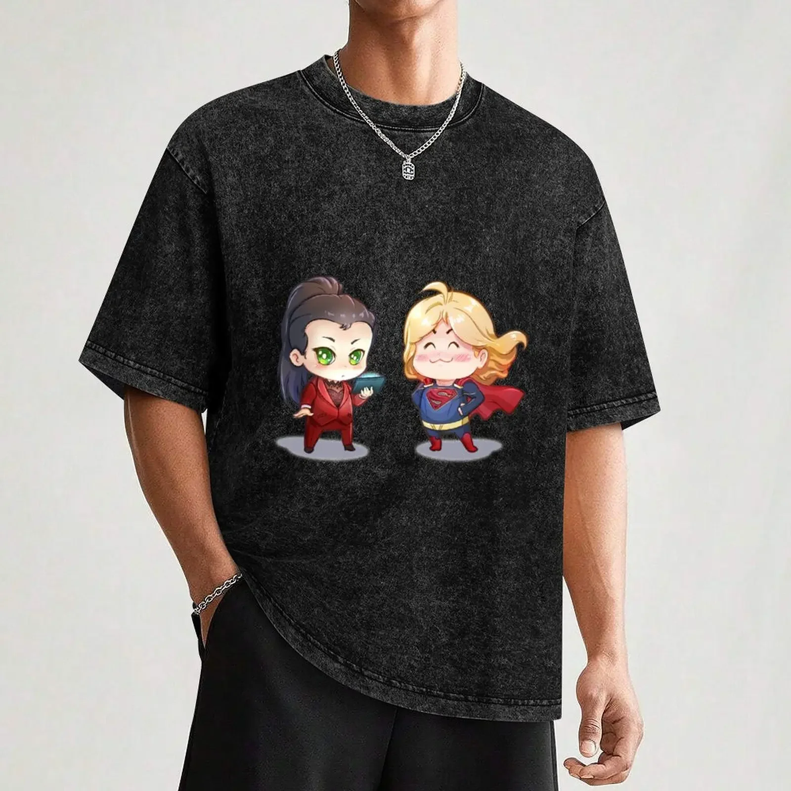 Фото Футболка Supercorp Chibi, однотонный хлопковый топ с короткими рукавами №3