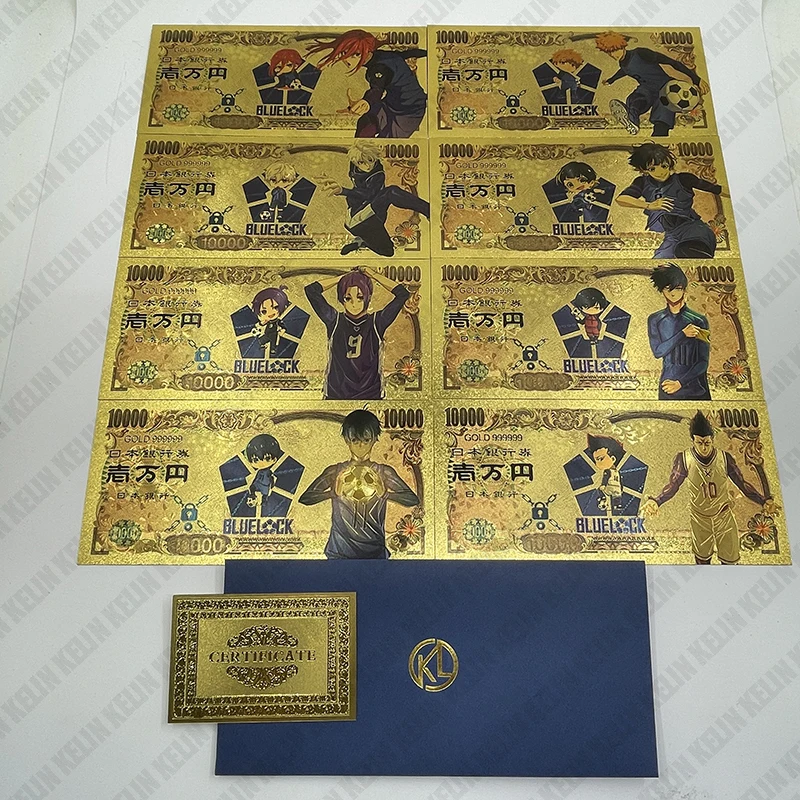 Золотые банкноты синий замок красочная памятная монета фольгированная для