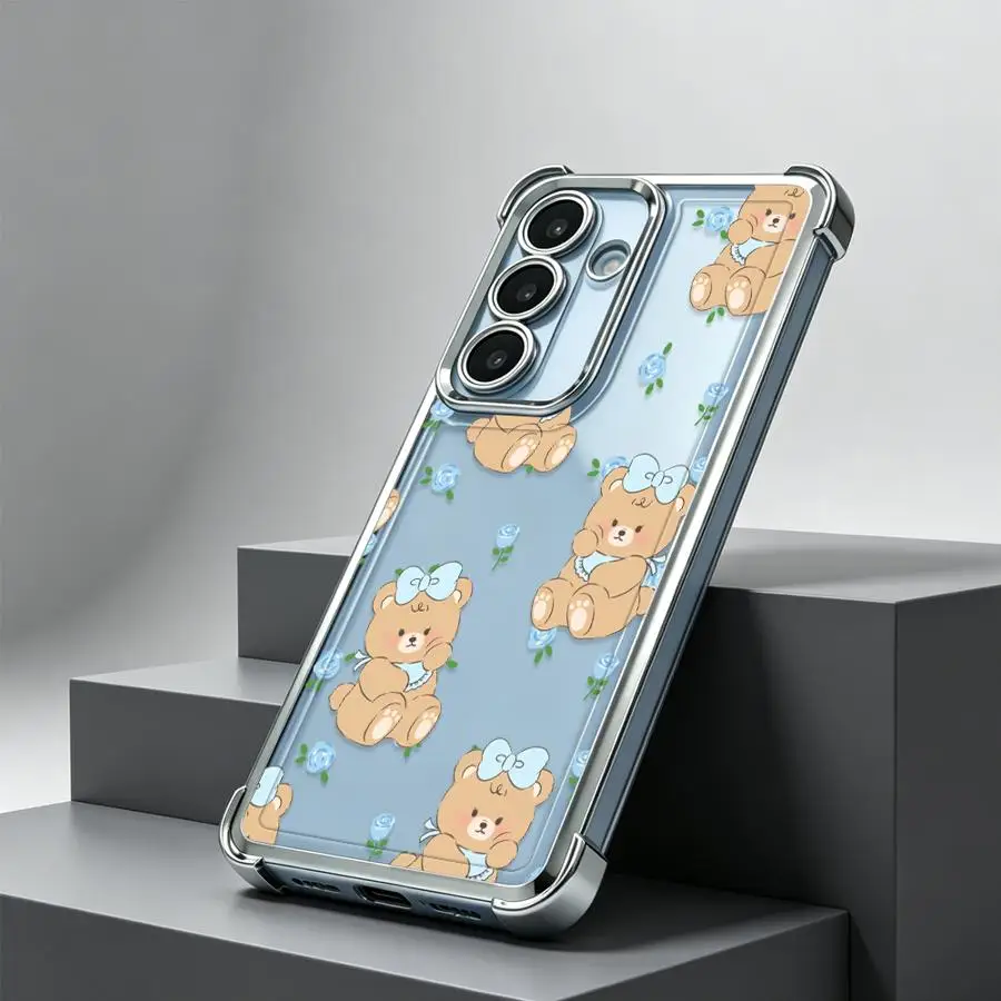 Фото Чехол для телефона с принтом медведя и банта для Samsung Galaxy A23 A51 A07 A53 A14 A04 A73 A13 A33 A50 A16 A06 A54 A34 A24 A52 №3