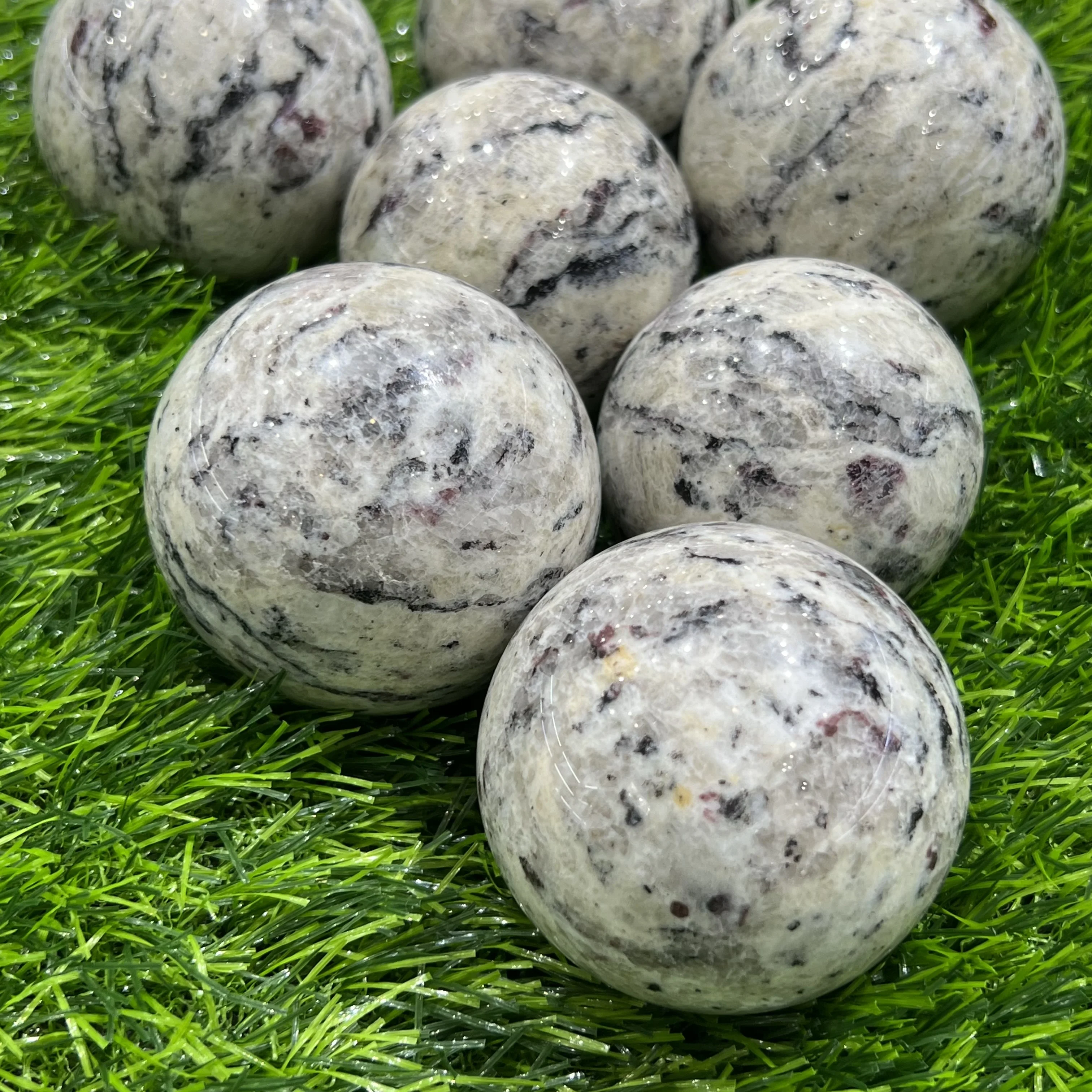 

Natural Garnet Mineral Symbiosis Sphere Collection Home Decor
