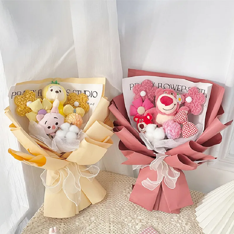 

Мультипликационные игрушки из мультфильма Disney лоты-o-huggin Медведь Винни Пух плюшевые игрушки букет цветов кавайные плюшевые куклы подарок девочке на День святого Валентина