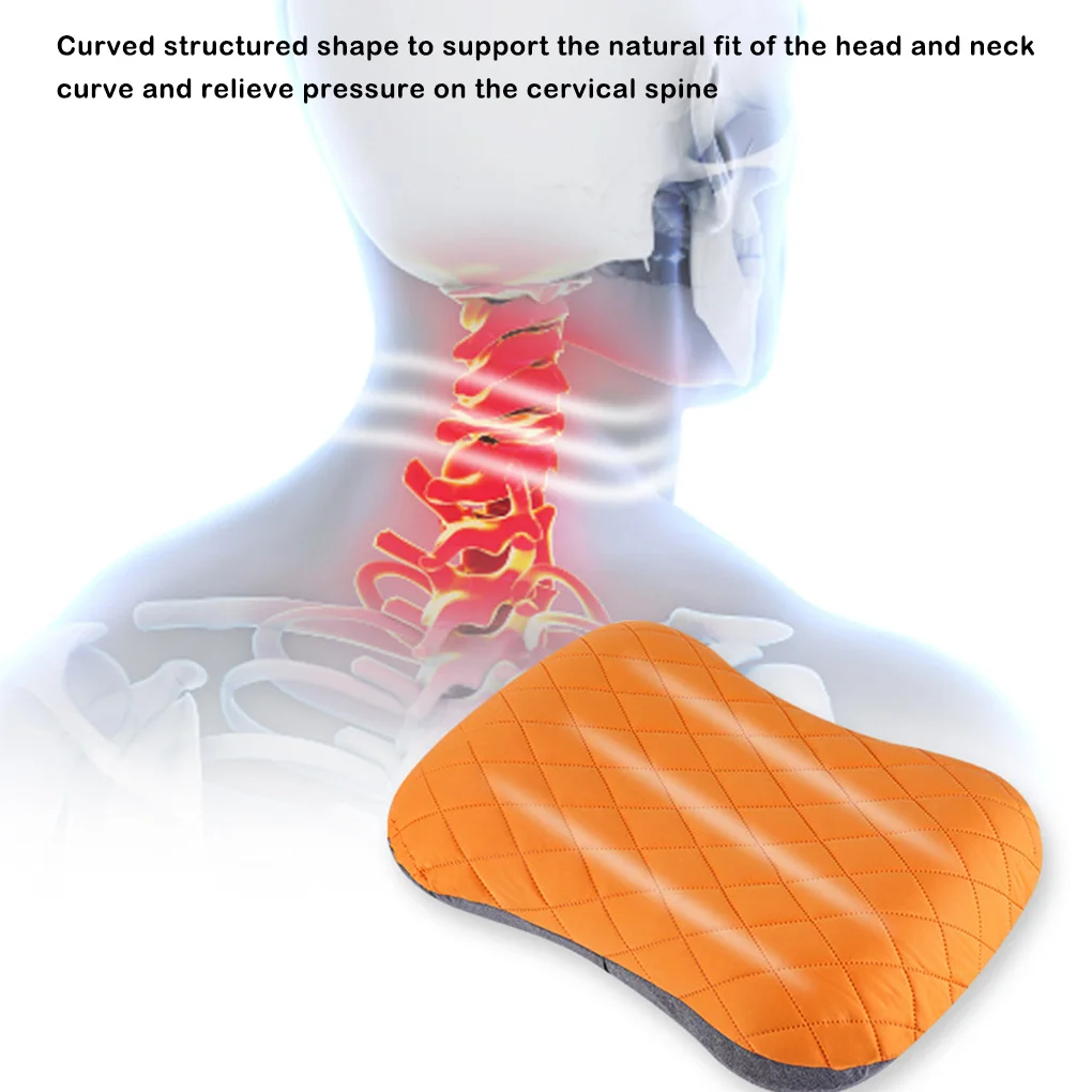 

Надувная подушка, сверхлегкая дорожная подушка для сна, подушка для шеи, подушки для автомобиля, самолета, отдых для головы, кресло оранжевого цвета