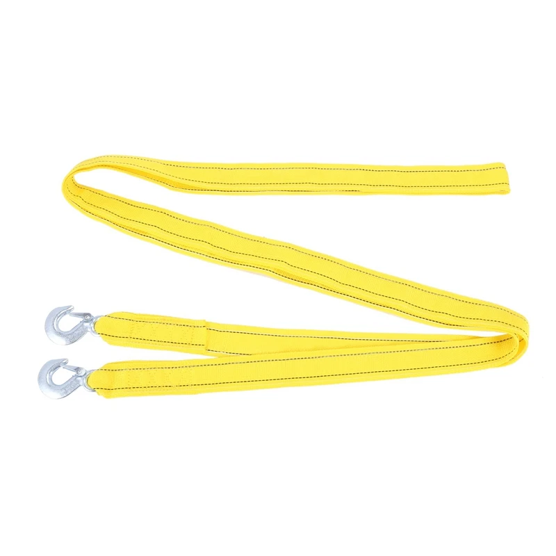 

4M Heavy Duty 5 Ton Car Tow Cable Towing Pull Rope Strap Hooks Van Road Recovery