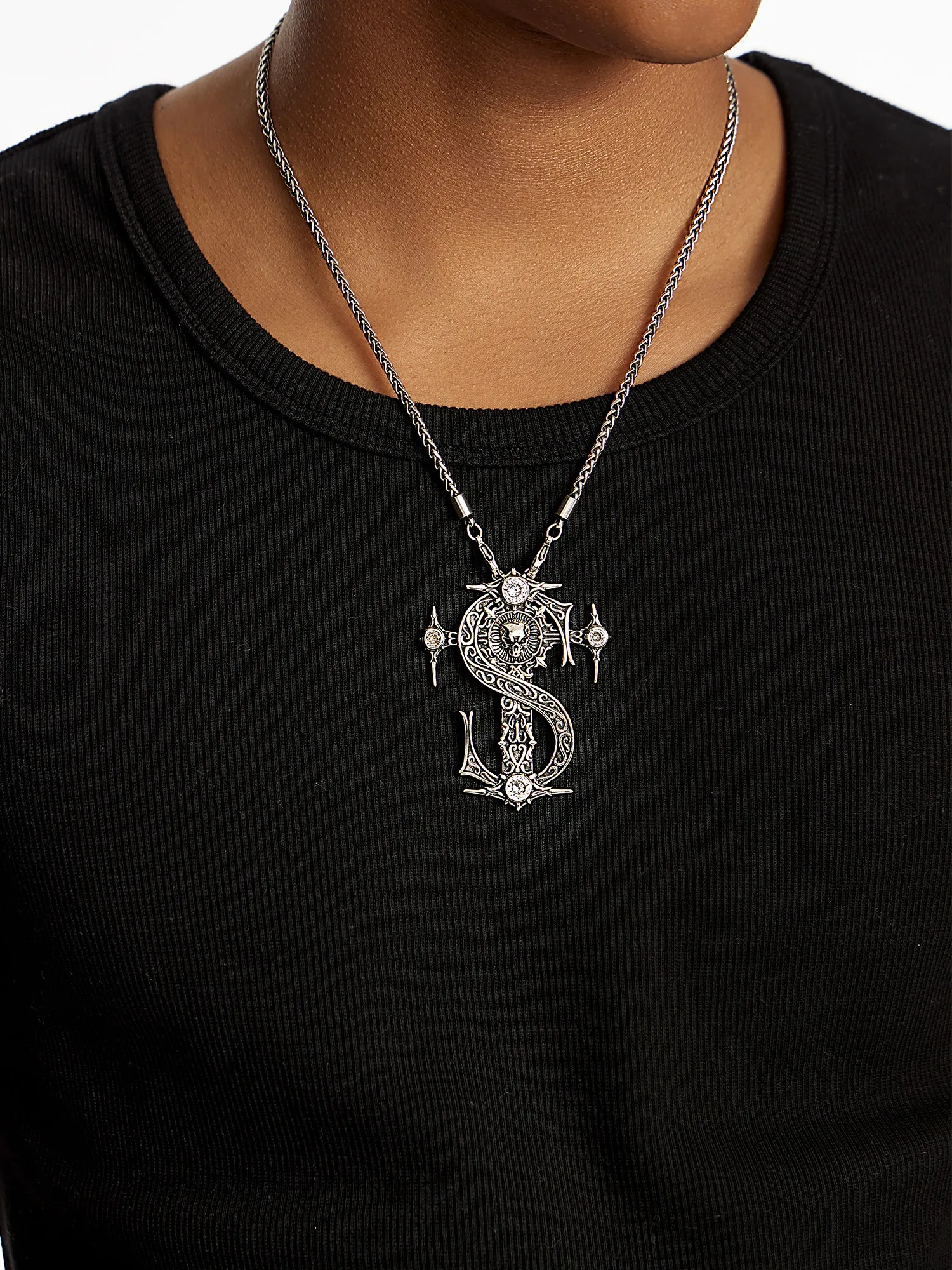 Asen Same STK Smalltownkid Medieval Skull Pendant Necklace American vintage Casual |