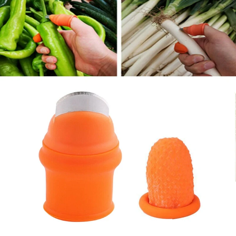 

JHD-Gardening Silicone Thumb Knife With Finger Cots Thumb Knife Picker For Fruits Vege