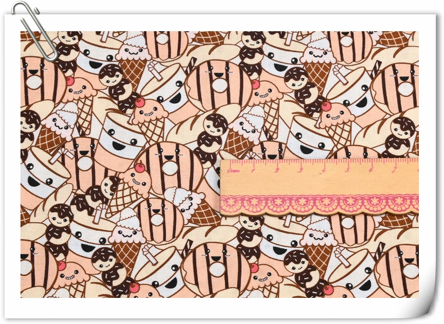 Wide110 см мультяшный мороженое торт овощи хлопчатобумажная ткань печатная для