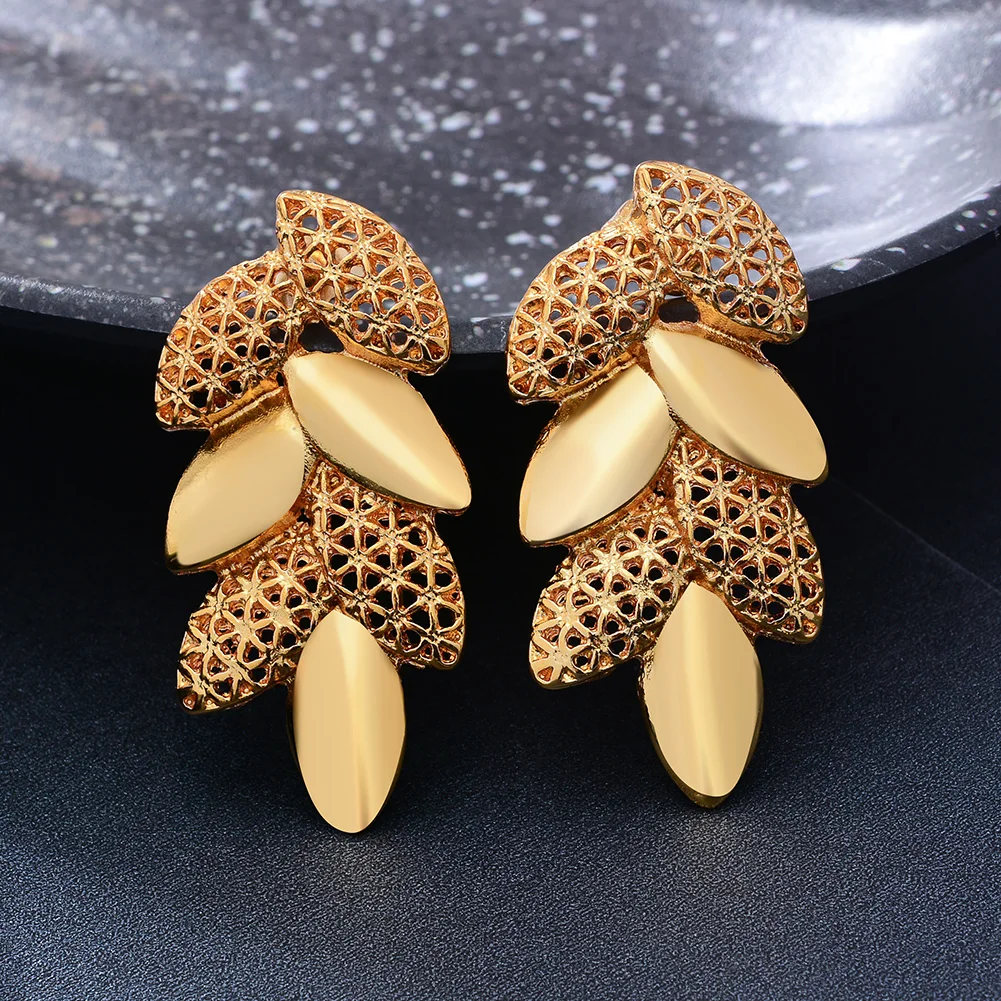 

Ethiopia Dubai 24k Gold Color Earrings For Women African Party Israel Wedding Gifts Earrings Gift