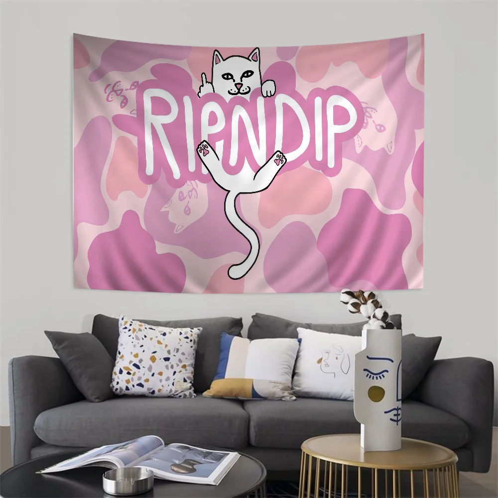 Красочный Гобелен С Изображением Кота R-Ripndips Украшение На Стену В Богемном Стиле