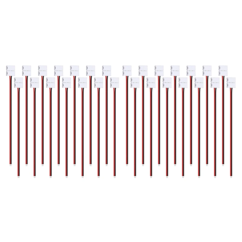 

48Pcs 8Mm 2 Pin LED Strip Light Connector For 8 Mm Wide Flexible SMD 3528 2835 Single Color LED Strip Lights Solderless