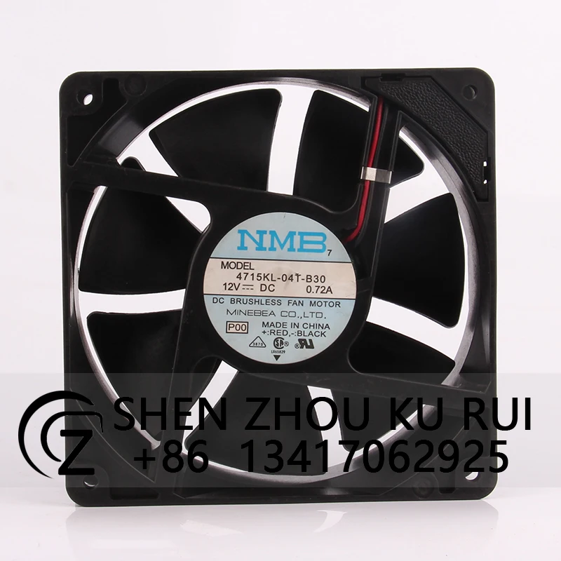 

4715KL-04T-B30 Case Cooling Fan for NMB DC12V 0.72A ECAC 120x120x38mm 12CM 12038 Dual Ball Bearing Frame Insert Heat Dissipation