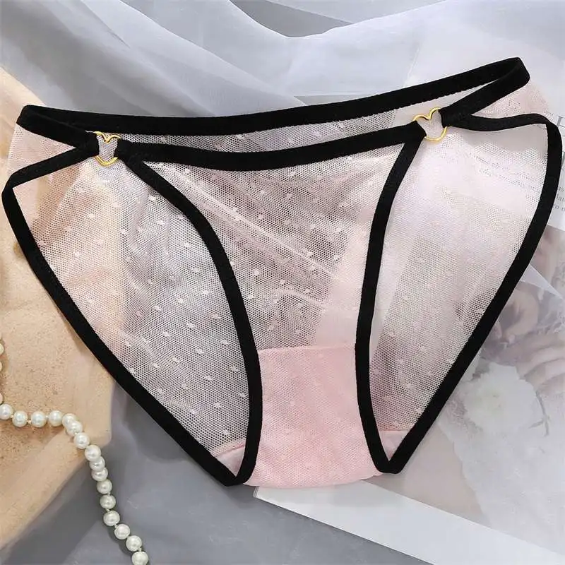 

3PCS Women's Lace Briefs Mesh Traceless Sexy Hollow Girl Student Underwear Transparent Low Waist Comfortable