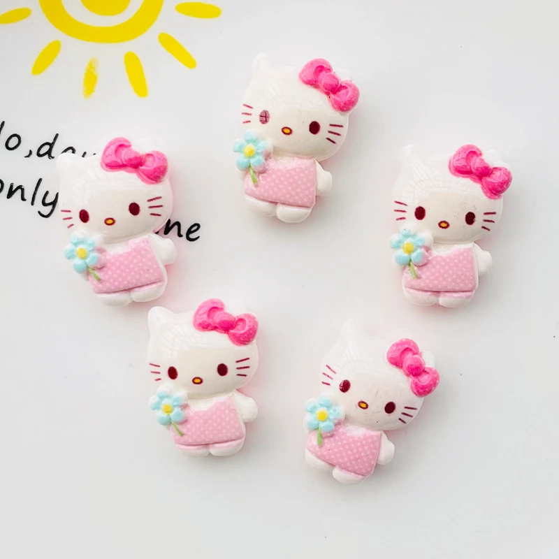

10 Pcs New Cute Cartoon Animal Hello Kitty Resin Cabochon Scrapbooking DIY Jewelry Hairpin Craft Decoration Accessories