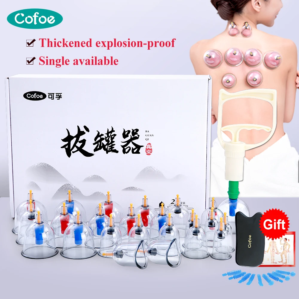 

Cofoe 12/24 Cans Vacuum Cupping Machine Manual Cupping Massage Device Traditional Chinese Medicine Cupping Cups Beauty Health