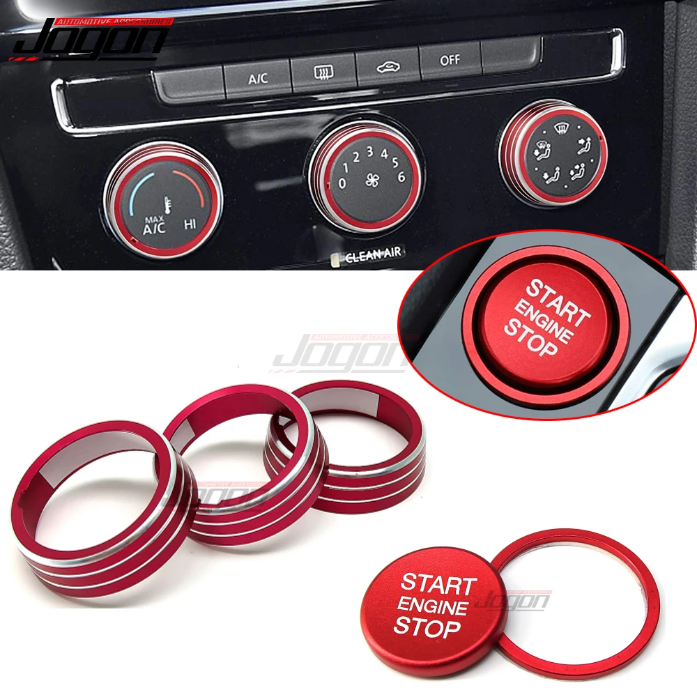 

Для VW Volkswagen Golf MK7 MK7.5 Golf 7, крышка ручки кондиционера, кольцо, кнопка запуска и остановки двигателя автомобиля, кольцо, Крышка зажигания, отдел...