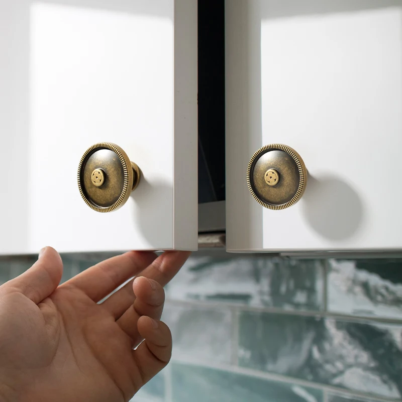 Античная бронза латунь ручка для мебели шкафа твердая ручки ящика ванная комната