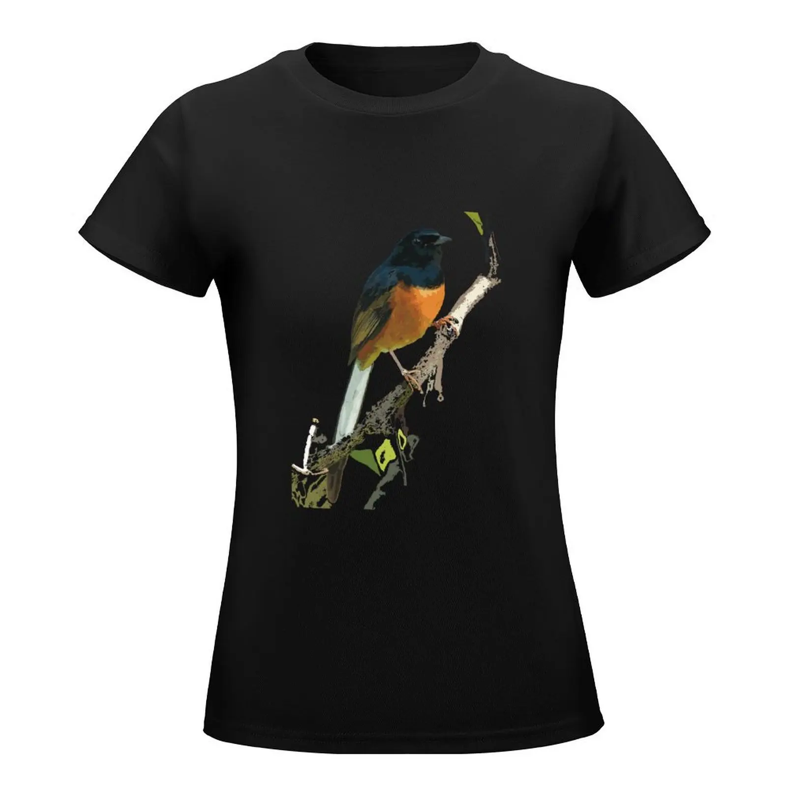 Красивая Белая румянка Shama Thrush стандартная быстросохнущая женская футболка с