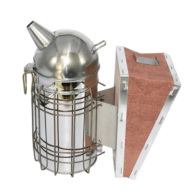 

Manual Smoker Stainless Steel Spray Smoke Bee Hive Smoker With Leather Gas Bag Apiculture Beekeeper Beekeeping Equipment Tool