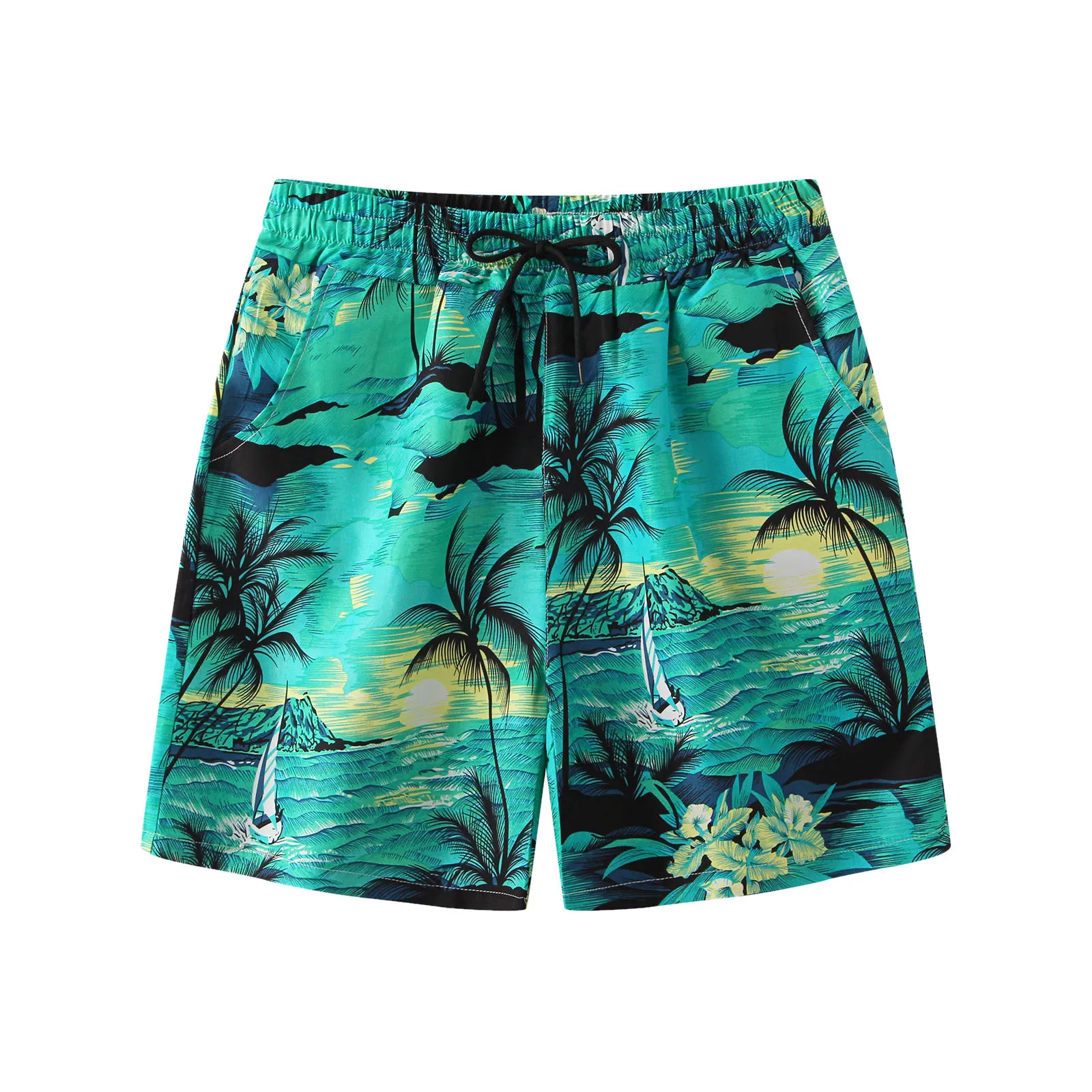 

Hawaiian 3d Print Trunks Thin Elastic Shorts Summer Lace Up Shorts For Men Breathable Vacation Holiday Pantalones Cortos New