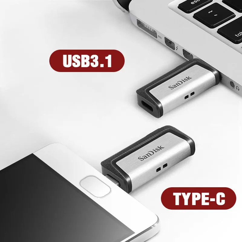 Флэш-накопитель SanDisk Ultra Dual Drive USB3.1(Type-C) OTG флэш-накопитель 2-в-1 для устройств USB Type-C