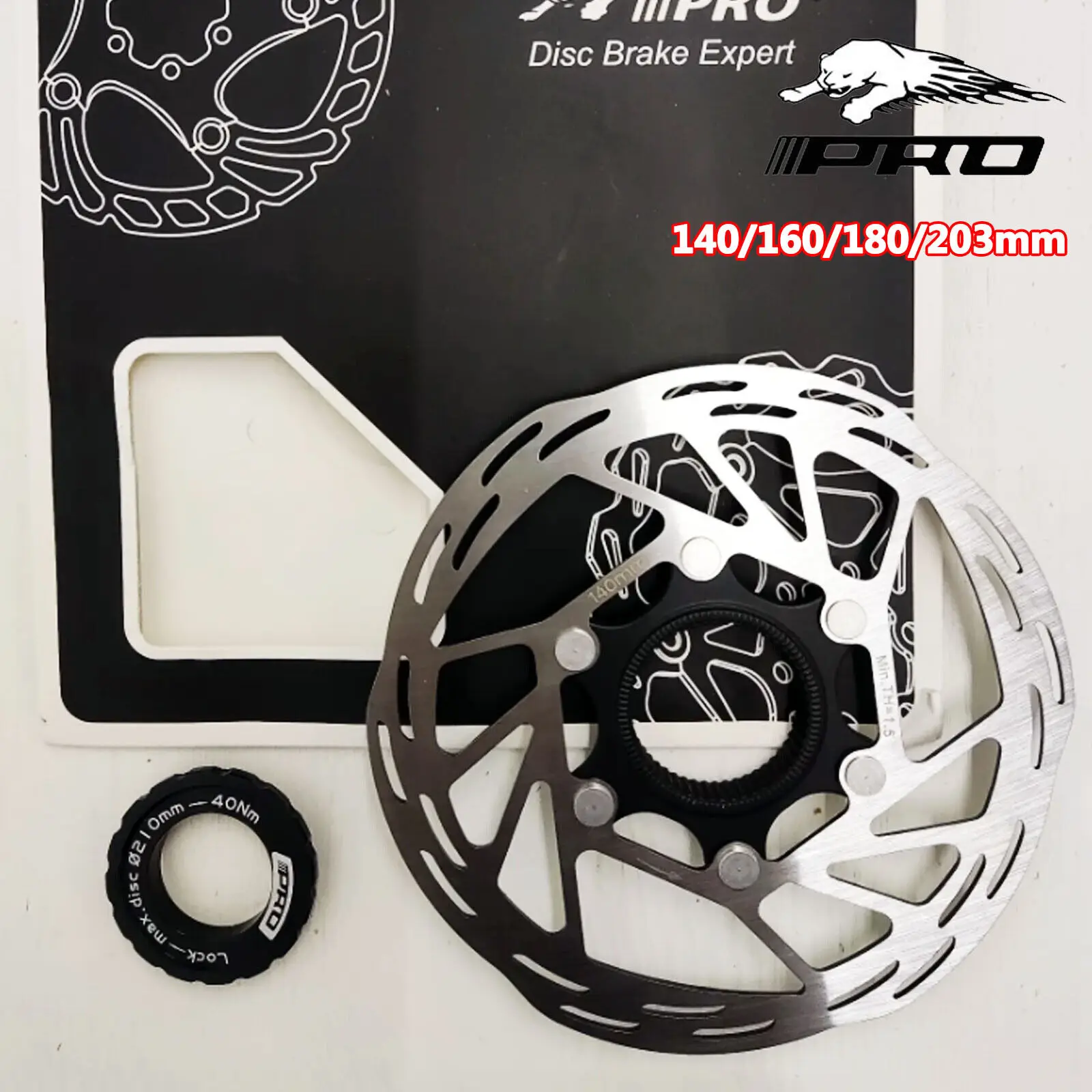 

IIIPRO Centerlock Brake Rotor Mountain Road Bike Disc Center Lock Brake Pad 140 160 180 203mm Disc Brake Rotor Heat Dissipation
