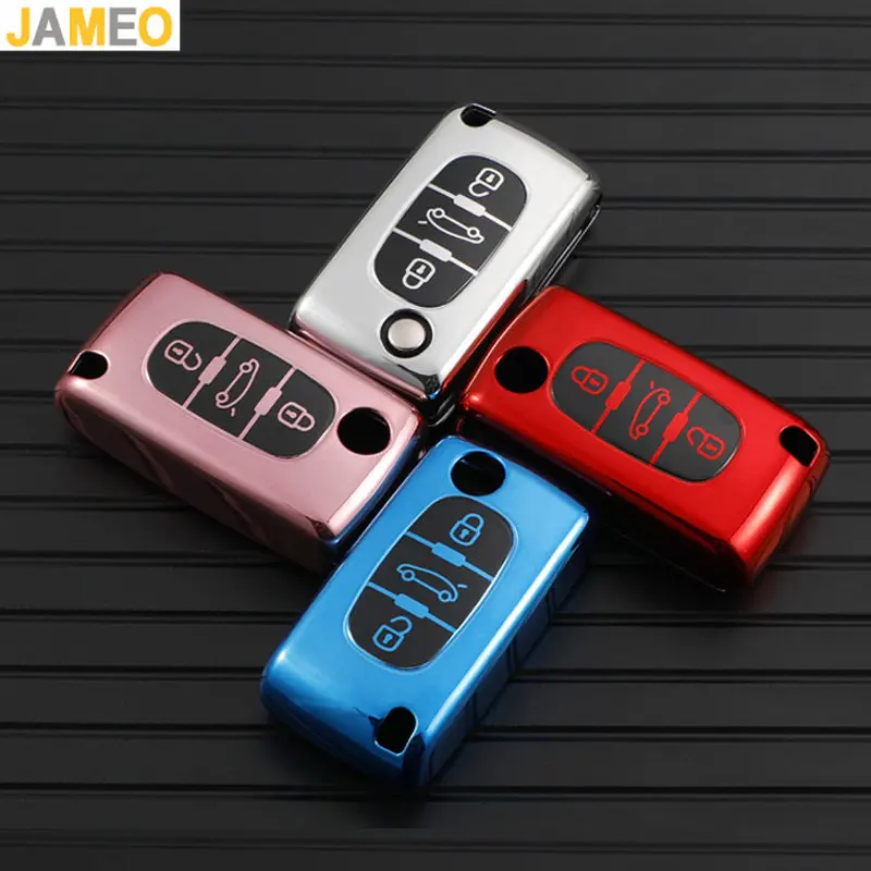 

2 3 Buttons Car Key Fob Case Cover Protector For Peugeot 107 206 207 307 308 406 For Citroen Xsara Picasso C2 C3 C4 C5 C6 C8 Bag