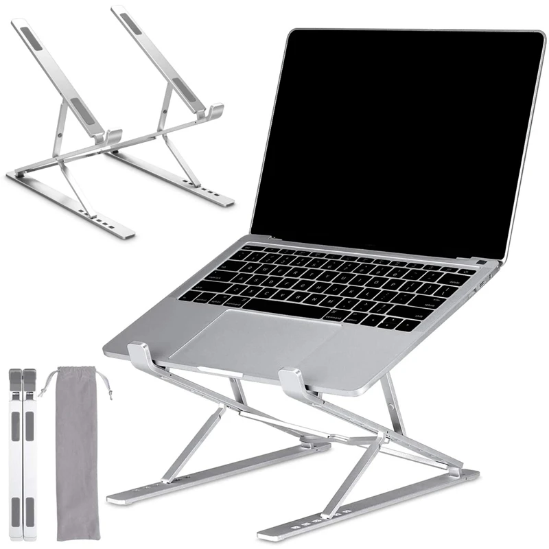 

Laptop Stand,Two-Layer 6+9 Adjustable Height Laptop Holder,Fully Foldable Portable Laptop Holder Riser For