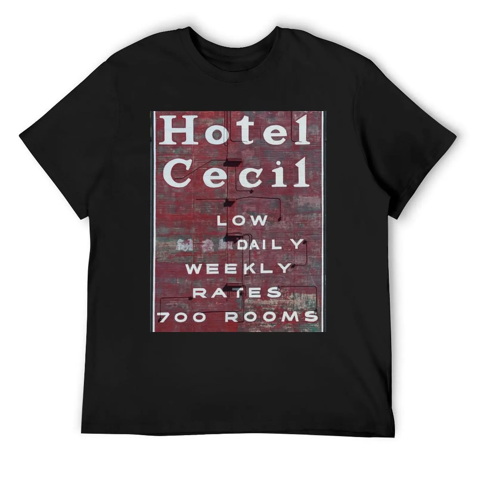 Футболка со знаком Отеля Cecil хлопковые футболки с рисунком блузка мужские
