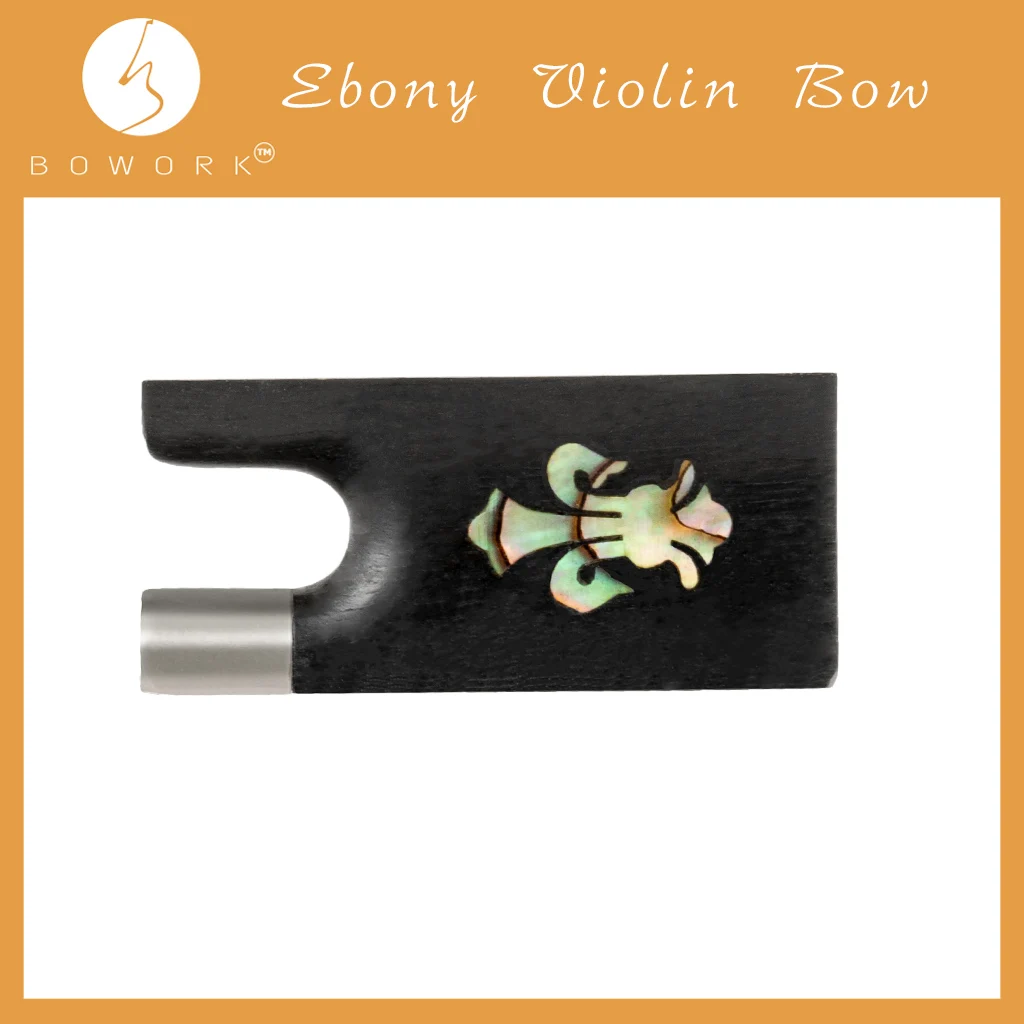 

BOWORK Ebony Violin Bow Frog With Beautiful Fleur-de-lis Design Inlay 4/4 Violin Fiddle Bow