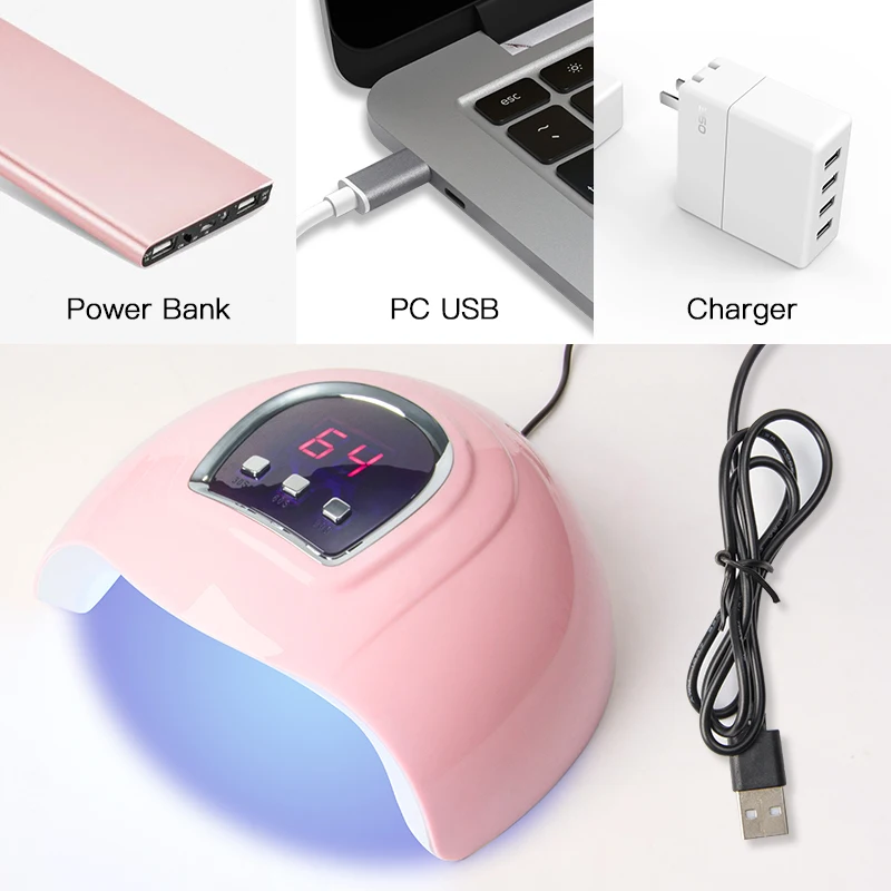 54 Вт Сушилка для ногтей светодиодный светильник УФ лампа отверждения всех