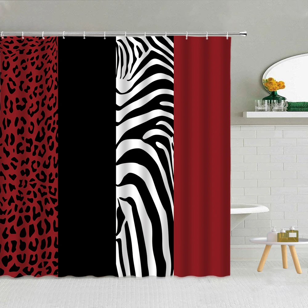 

Moon Cheetah Shower Curtain Classic Fashion Leopard Pattern Woman Gift Bathroom Decor Waterproof Fabric Curtains Valentine's Day