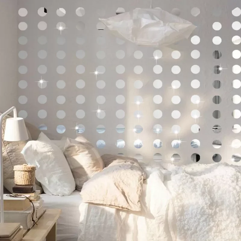 

5cm Gold Silver Acrylic Dot Wall Stickers Polka Dots Decals For Bedroom Home Decor Nursery Children Kids Room Wallpaper