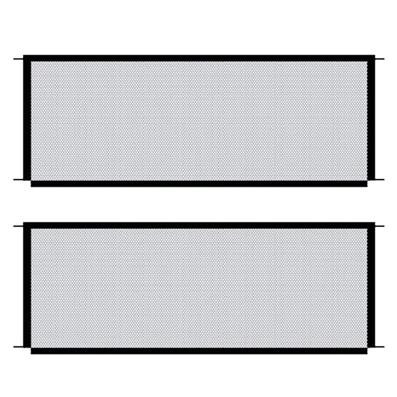

2X Magic Gate Portable Folding Mesh Baby Safety Fencing Gate Protection Indoor And Outdoor Safe Guard For Kids And Pets