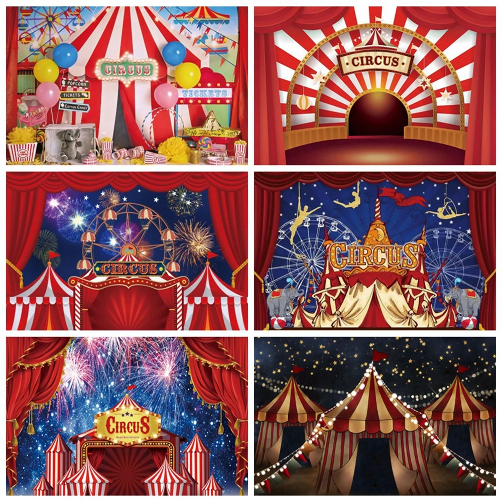 

Circus Theme Party Backdrop Decor Newborn Baby Birthday Circus Carnival Clown Play Show Children Portrait Photography Background