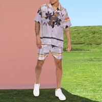 beach trend suit european and american summer mens sports casual daily loose trend short sleeved shirt shorts suit
