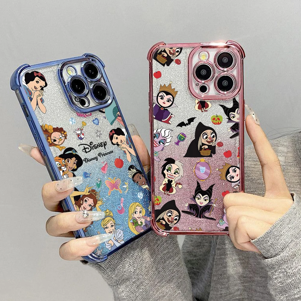 Cute Disneys Princess Phone Case For Xiaomi Redmi Note 14C 13C 13 12C 12 11 10 9s 9 K40 K50 Pro 4G 5G Glitter Armor Cover