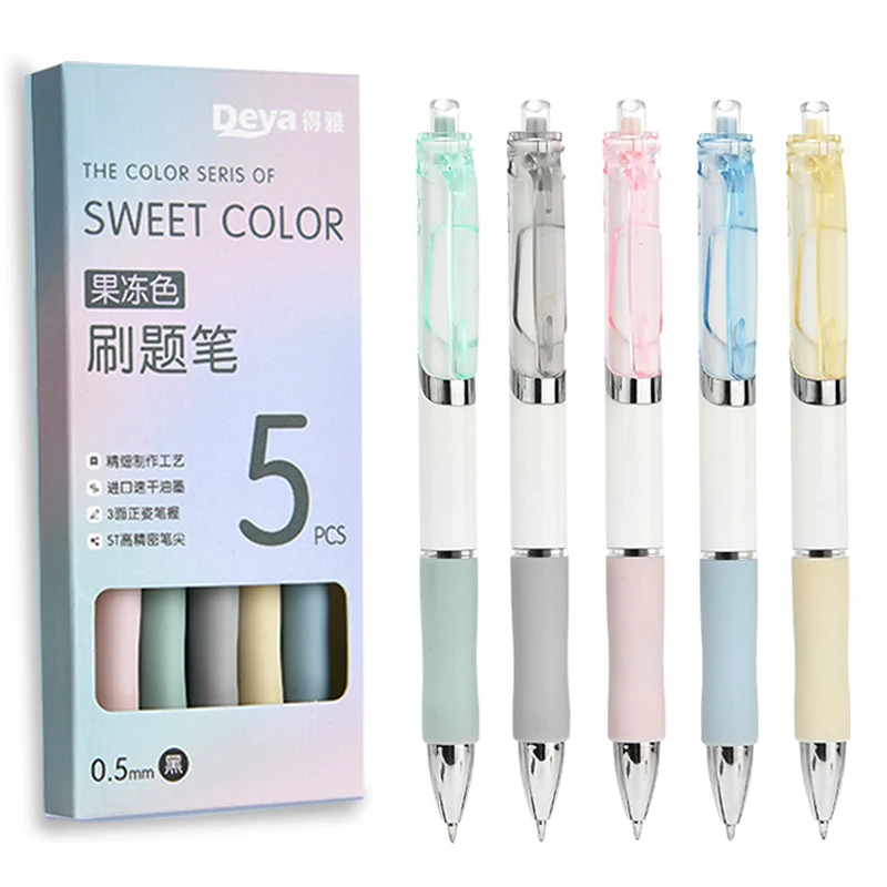 

5 шт./набор, разноцветные шариковые ручки 0,5 мм