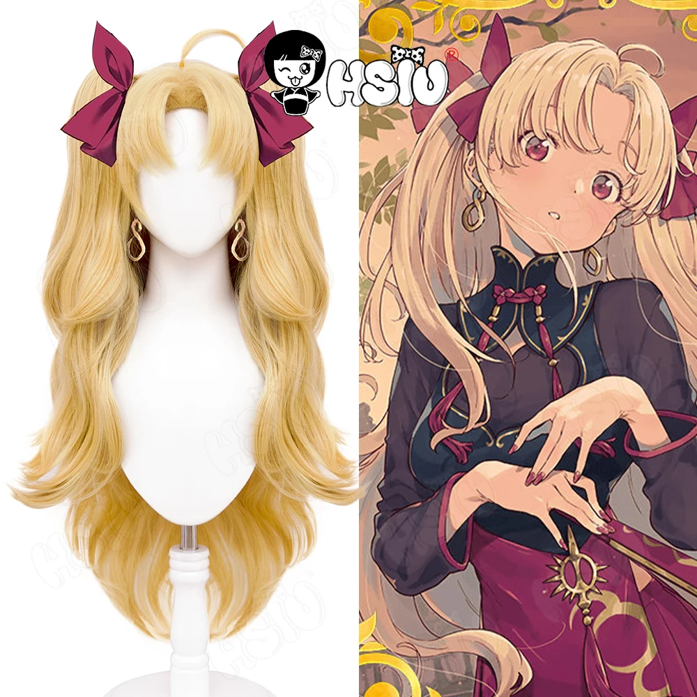 Ereshkigal Irkall Cosplay Wig Fate/Grand Ord Cosplay Wig「HSIU 」Fiber synthetic wig  Light Blonde Double Ponytail Curly Long Hair