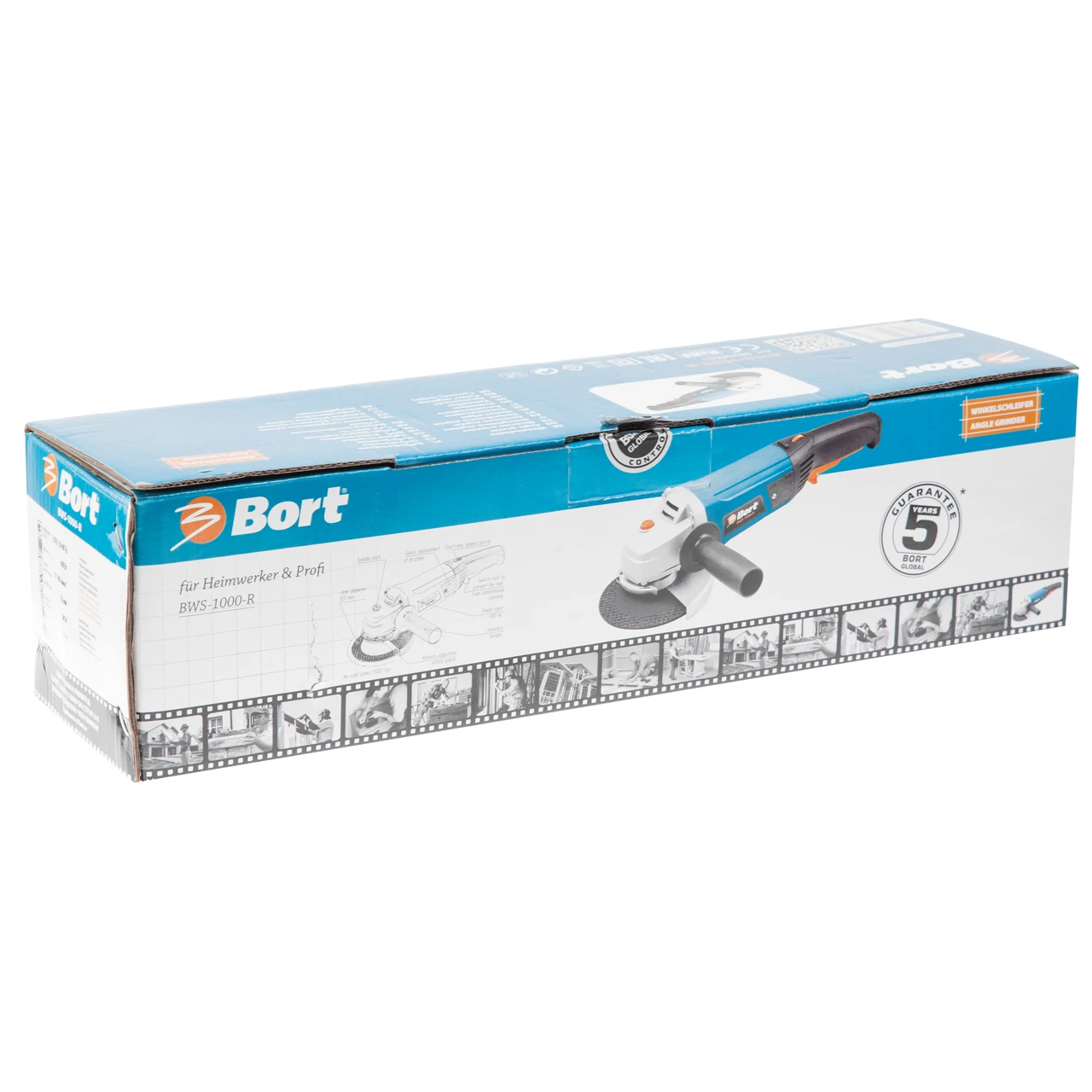 Машина шлифовальная угловая (болгарка) Bort BWS-1000-R (блокировка шпинделя регулировка